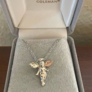 Black Hills, gold / silver angel necklace